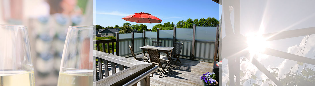 Terrasse mit Sonnenschutz Ferienwohnung Windrose
